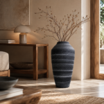 Textured Earthenware Pitcher Vase