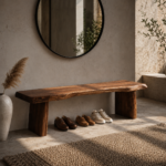 Rustic Live-Edge Wooden Bench