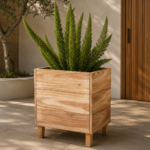 Square Wooden Raised Planter Box with Feet