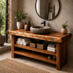 Natural Edge Suar Wood Vanity