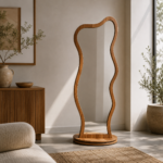Asymmetric Wavy Full-Length Floor Mirror