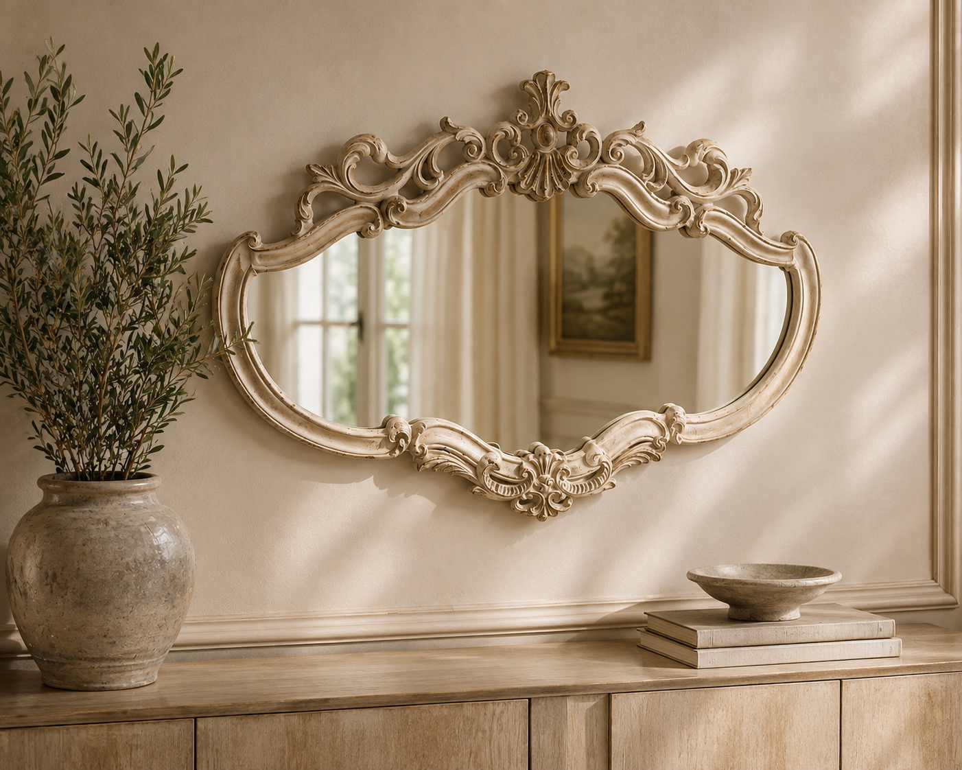 e4cf84a7-fea6-4a0c-a112-0e4df0a351df Ornate Barock-Style Wall Mirror - Image 1